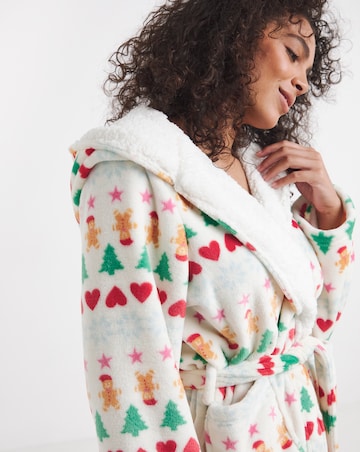 Pretty Secrets Christmas Fair Isle Fleece Dressing Gown