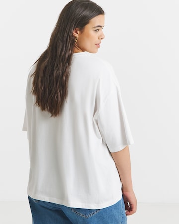 Simply Be White Jardin De Fleurs Graphic T-Shirt