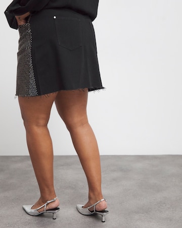 Black Embellished Mini Skirt