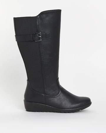Cushion Walk Stretch High Leg Boot EEE Fit Curvy Plus Calf