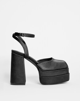 Athene Square Toe Platform Heeled Court Shoes - Extra Wide Fit (EEE)