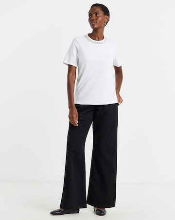 Diamante Necklace Trim T-Shirt