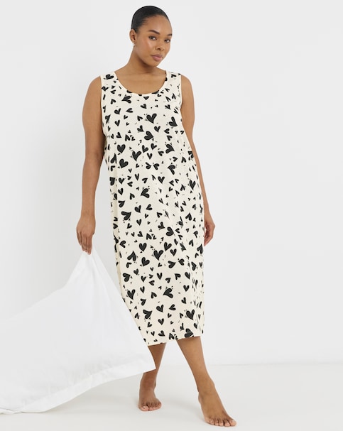 Pretty Secrets Value Midi Nightie Heart Print