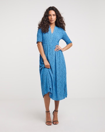 Whistles Bouquet Shirred Bodice Midi Dress