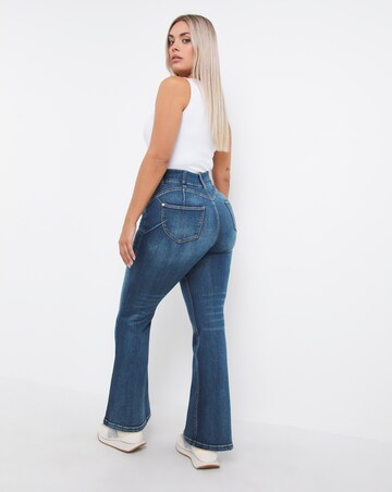 Dream Sculpt Mid Blue Slim Flare Jeans