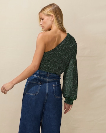 Ro&Zo Sparkle One Shoulder Top