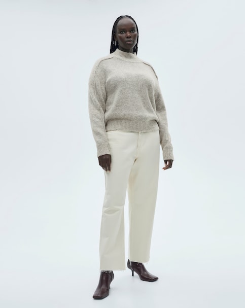 Mango Creme High Neck Sweater