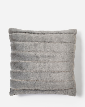 Large Ribbed Faux Fur Cushion