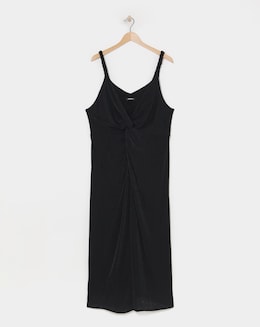 Simply Be Black Slinky Knot Detail Plait Strap Midaxi Dress