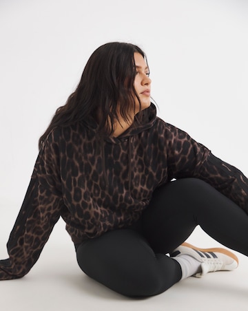 Adidas Leopard Print 3 Stripe Hoodie