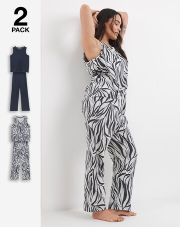 Pretty Secrets (2 Pack) Value Pyjama Sets Zebra/Black