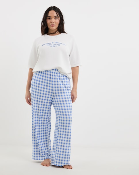 Pretty Secrets Short Sleeve Gingham Lounge Set