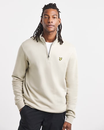 Lyle & Scott Loopback 1/4 Zip Sweat - Taupe