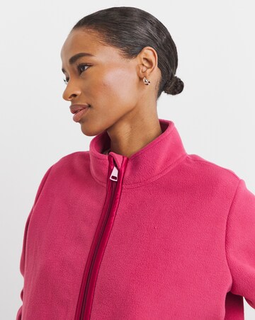 Fleece Longline Zip Through Jacket