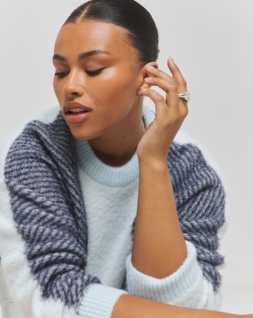 Colourblock Mix Stitch Longline Jumper