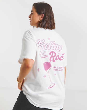 Simply Be White Feeling Rose Graphic T-Shirt