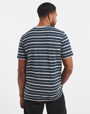 Cotton Yarn Dye Stripe Crew Neck T-Shirt Long