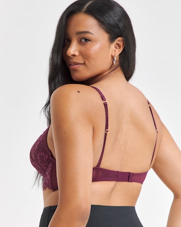 Figleaves Pulse Lace Underwired Plunge Bra B-G - Purple
