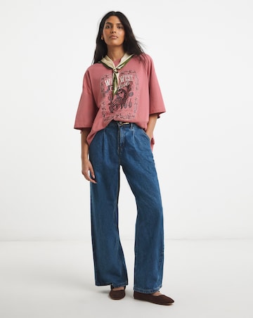 Simply Be Rose Wild West Embellished Graphic T-Shirt