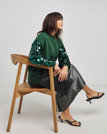 Lovedrobe Disc Sequin Sleeve Jumper