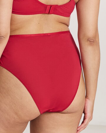 Pretty Secrets 2 Pack Willow Stretch Lace High leg Knickers - Black/Red