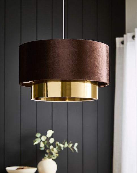 Melody Gold and Chocolate Velvet Tiered 40cm Shade