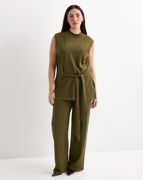 Mango Ostrich Fine-Knit Straight-Fit Trousers