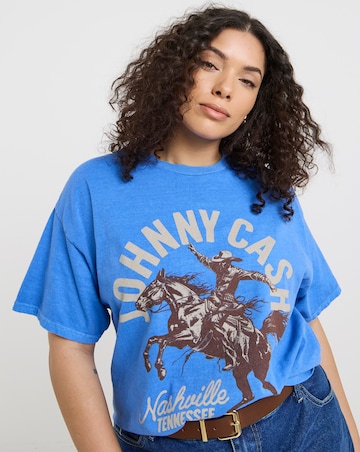 Simply Be Blue Johnny Cash License T-Shirt