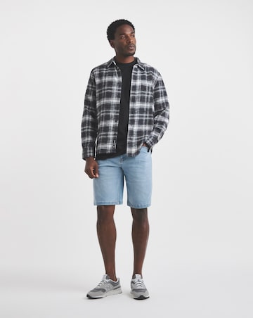 Union Embroid T-Shirt Long Length-Black