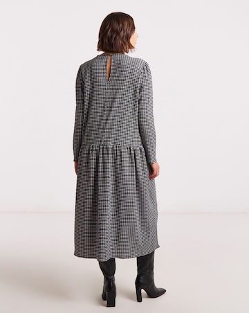 Simply Be Mono Jersey Check Drop Waist Midi Dress