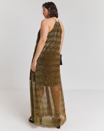 Simply Be Bronze Foil Trapeze Maxi Dress