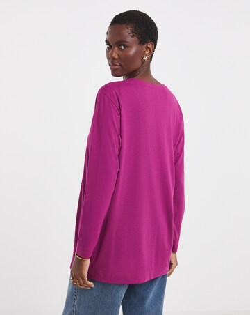 V-Neck Split Hem Slouch T-Shirt