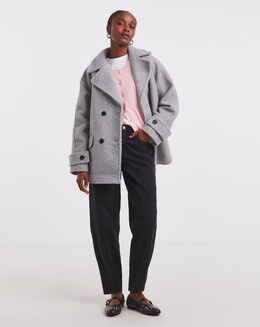 Simply Be Grey Teddy Peacoat