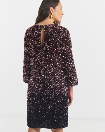 Ombre Sequin Shift Dress