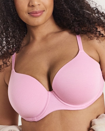 Pretty Secrets (3 Pack) Cotton T-Shirt Wired Bras (B-F) Pink Multi