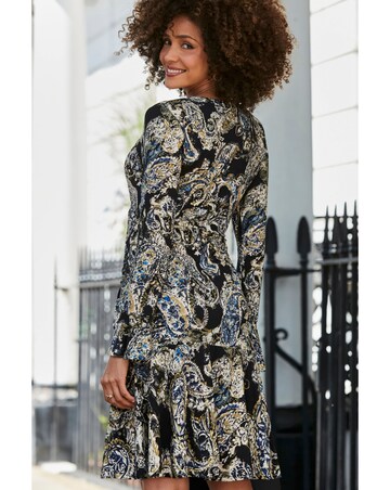 Sosandar Black Paisley Mini Dress