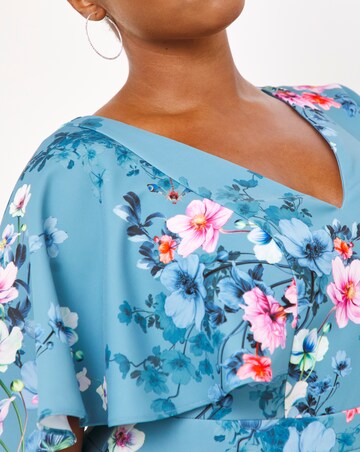 Joanna Hope Floral Print Angel Sleeve Dress