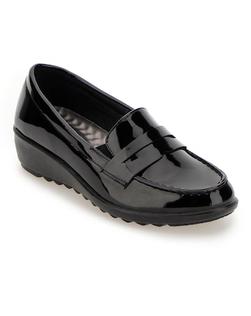 Cushion Walk Low Wedge Loafers Wide E Fit
