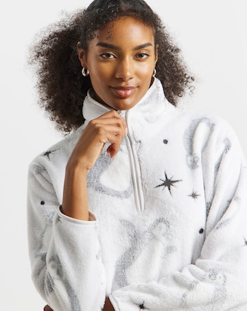 Pretty Secrets Quarter Zip Fleece Twosie Christmas Penguin