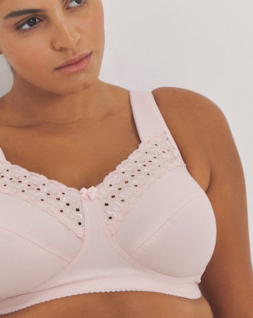 Miss Mary of Sweden Broderie Anglaise Cotton Non Wired Bra Pink