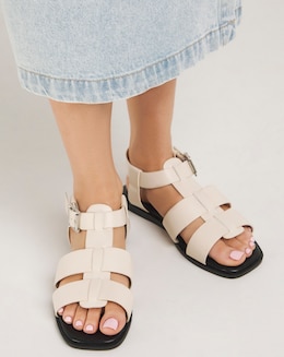 Simply Be Dahlia Fisherman Flat Sandals - Wide Fit (E)