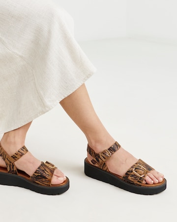 Heavenly Feet Sonja Zebra Print Sandals - Wide Fit (E)