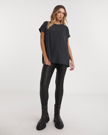 Charcoal Slouchy Dip Back Tee
