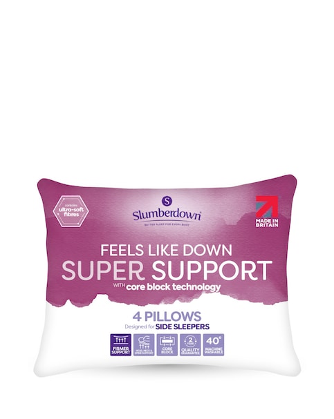 Slumberdown Super Support Feels Like Down 4 Pack Pillows
