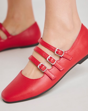 Jemma Multi Strap Mary Jane Ballerina - Extra Wide Fit (EEE)
