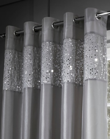 Catherine Lansfield Glitzy Light Filtering Eyelet Curtains