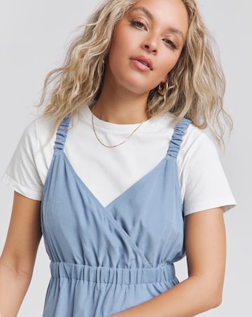 Simply Be Blue Wrap Front Midi Dress