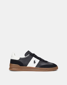 Polo Ralph Lauren Heritage Aera Leather Trainers - Black/White