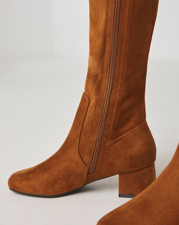 Demi Knee Kigh Heeled Boot - Extra Wide Fit (EEE) & Super Curvy/Curvy Plus Calf