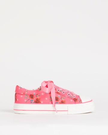 Joe Browns Pink Lace Up Platform Trainers- Wide Fit (E)